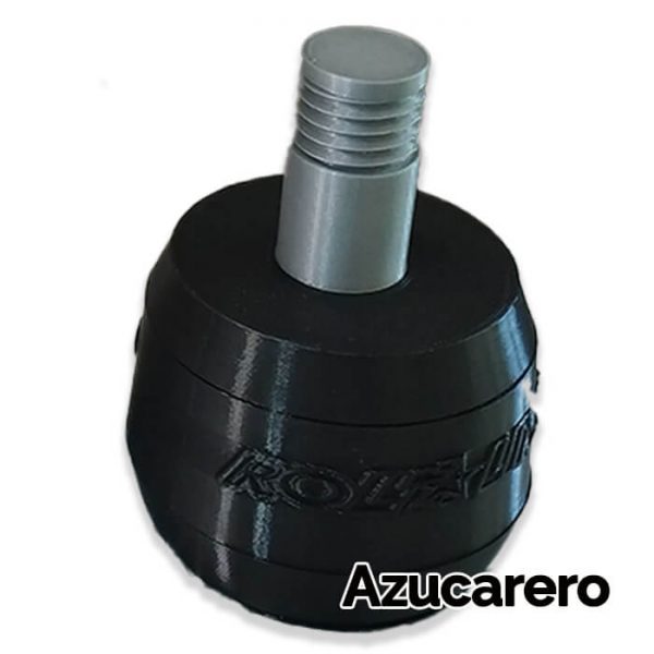 Azucarero con diseño de freno de patín artístico en color negro ensamblado.